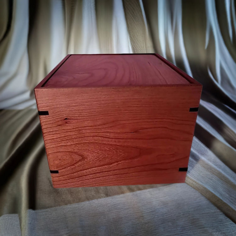 Side view of CherrywoodTribute Urn with an elegant, earth-friendly natural-oil finish