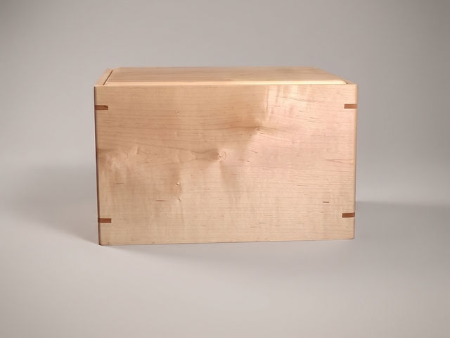 Maple Laser Engraved Companion Cremation Urn, 419 cu in — one-of-a-kind maple cremation urn No. 539