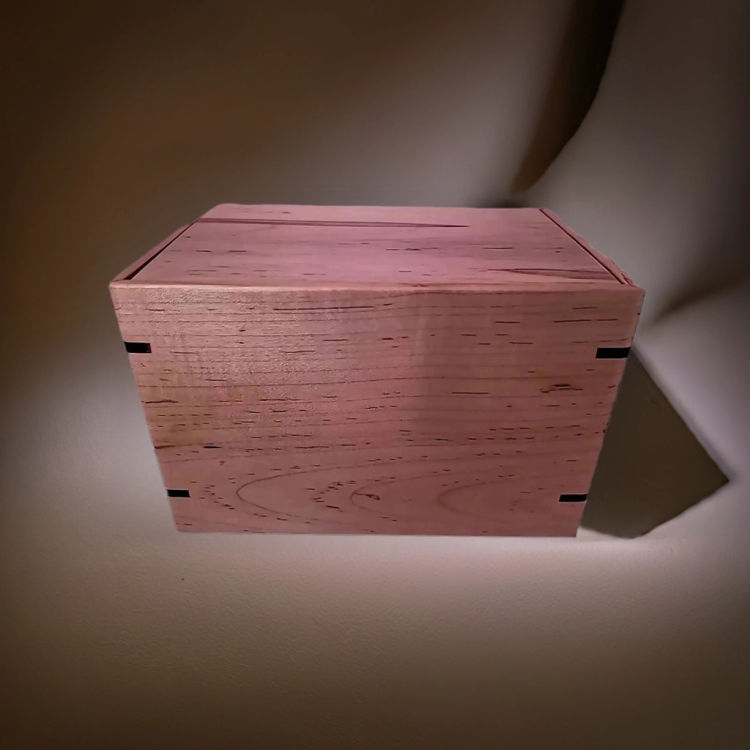 Back view of Handcrafted Maple Engravable Urn with Maple top and Maple sidesperfect for personalization