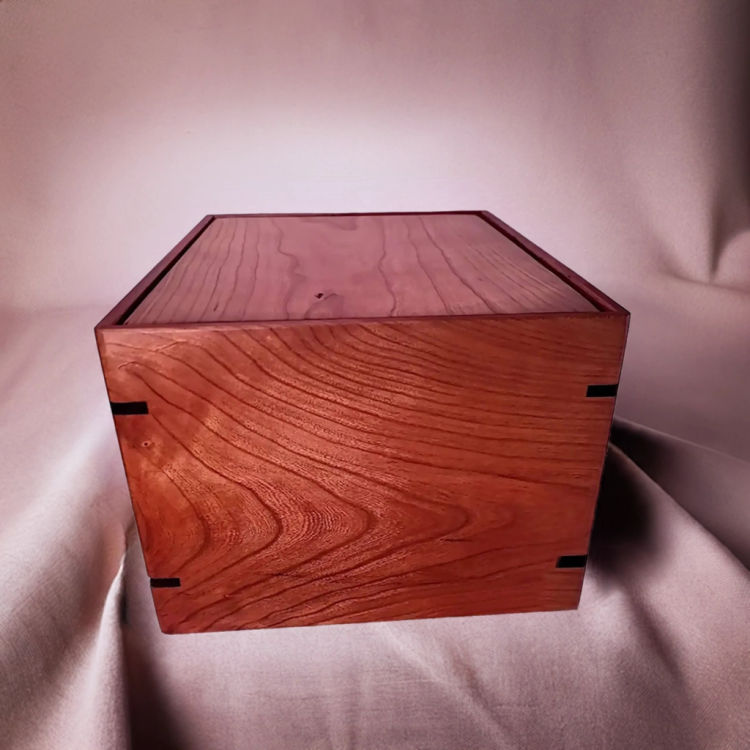 Back view of  Large Cherry Personalized Urn  with Cherry top and Cherry sidesperfect for personalization