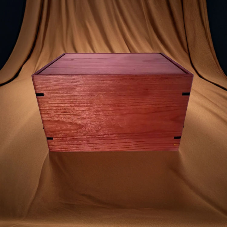 Alternate side view of  Large Cherry Personalized Urn  featuring Cherry top and Cherry sidesideal for creating a unique memorial