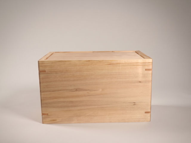 Maple Laser Engraved Cremation Urn, Large 364 cu in — one-of-a-kind maple cremation urn No. 542