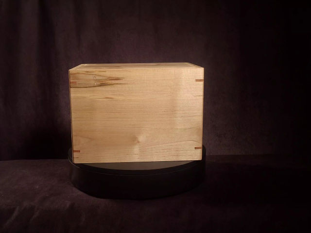 Large Maple Cremation Urn, 393 cu in — one-of-a-kind maple cremation urn No. 535