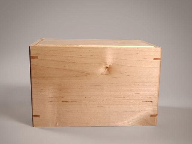 Maple Laser Engraved Companion Cremation Urn, 385 cu in — one-of-a-kind maple cremation urn No. 529