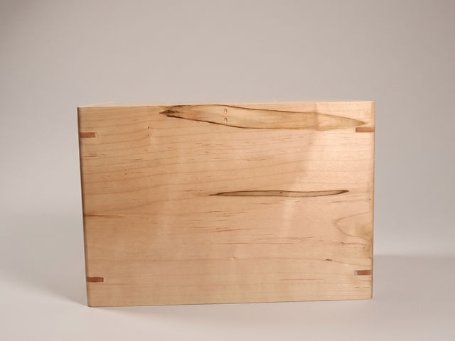 Maple Laser Engraved Cremation Urn, Large 306 cu in — one-of-a-kind maple cremation urn No. 526