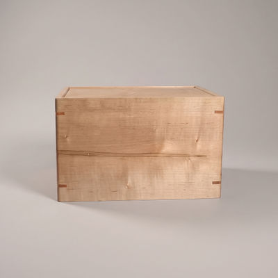 Front and top view of Laser Engraved Urns | Personalized Large Maple Urn, 352 cu in, showcasing its design and customizable engraving area