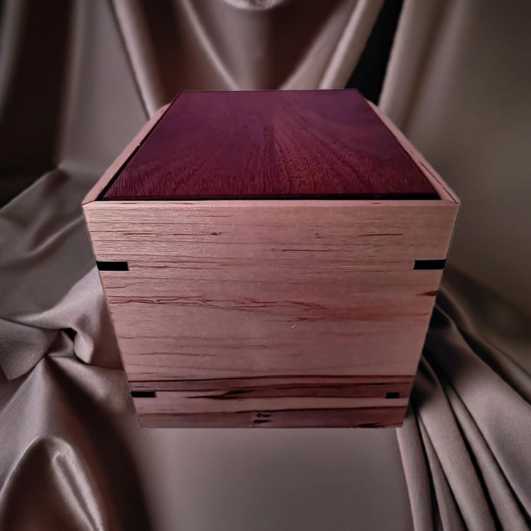 Alternate side view of Mahogany & Maple Elegance Urn featuring Mahogany top and Maple sidesideal for creating a unique memorial