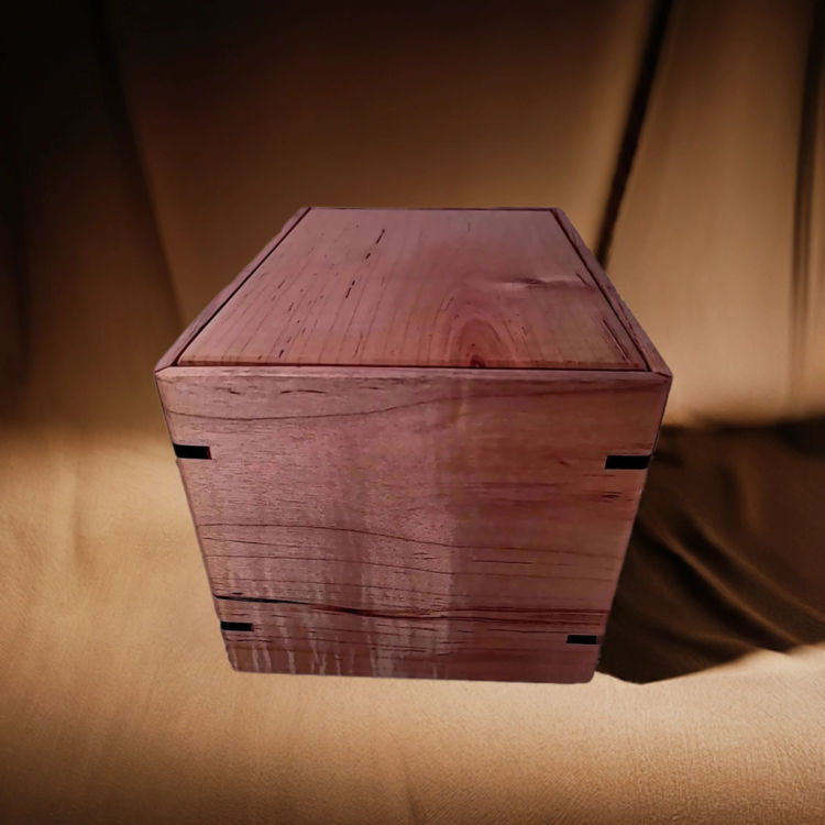 Back view of Maple Cherished Keepsake Urn with Maple top and Maple sidesperfect for personalization