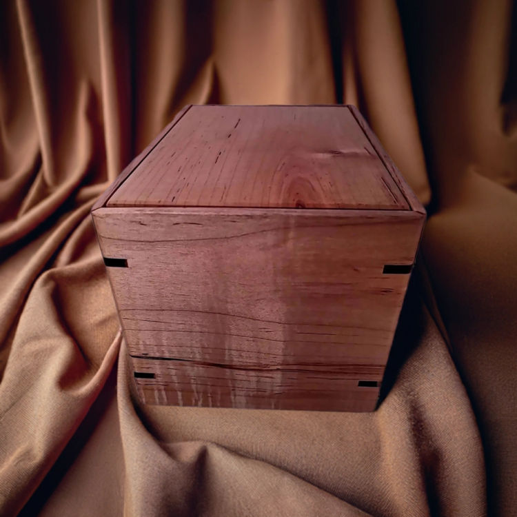 Side view of Maple Cherished Keepsake Urn with an elegant, earth-friendly natural-oil finish