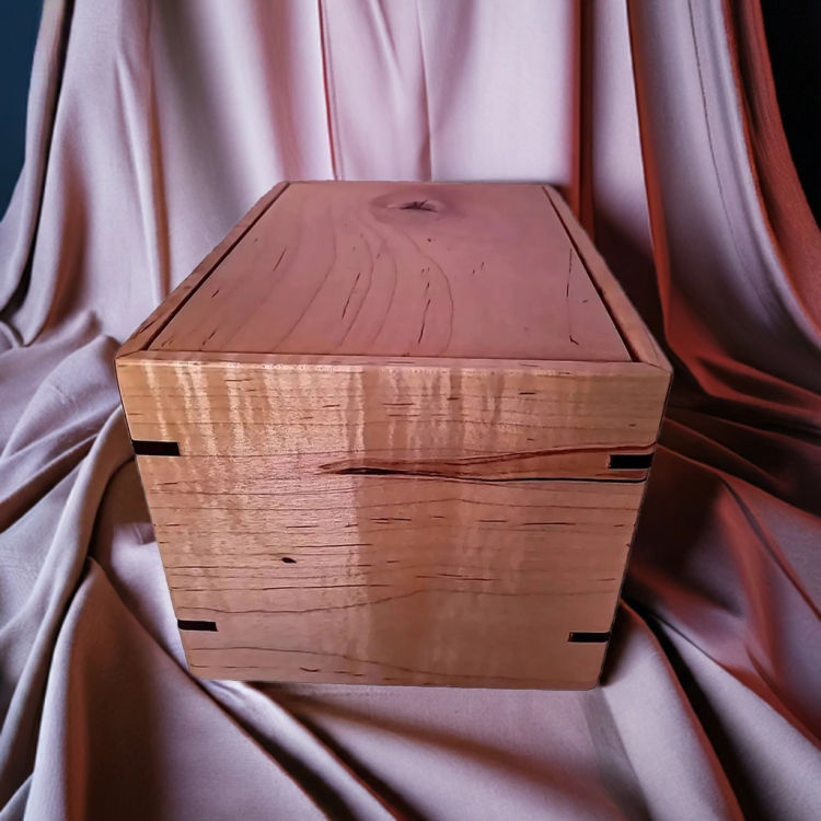 Back view of  Maple Elegant Memorial Urn  with Maple top and Maple sidesperfect for personalization