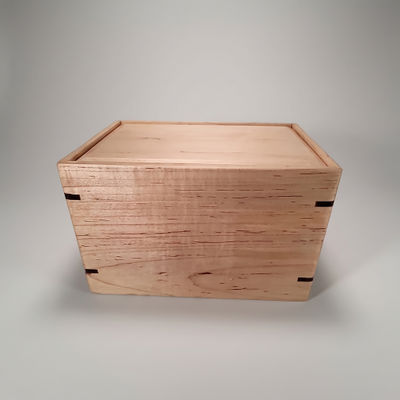 Front and top view of Maple Engravable Keepsake Urn, showcasing its design and customizable engraving area