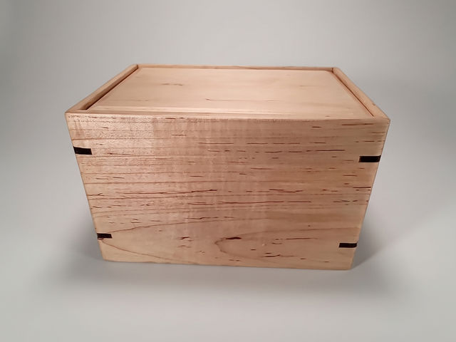 Maple Laser Engraved Cremation Urn, Medium 150 cu in — one-of-a-kind maple cremation urn No. 310