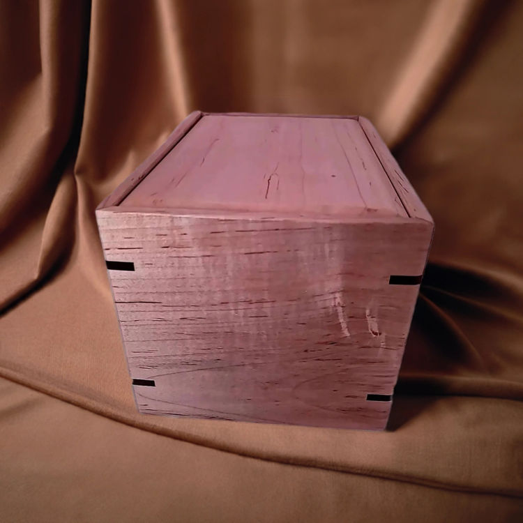 Alternate side view of Maple Engravable Keepsake Urn featuring Maple top and Maple sidesideal for creating a unique memorial