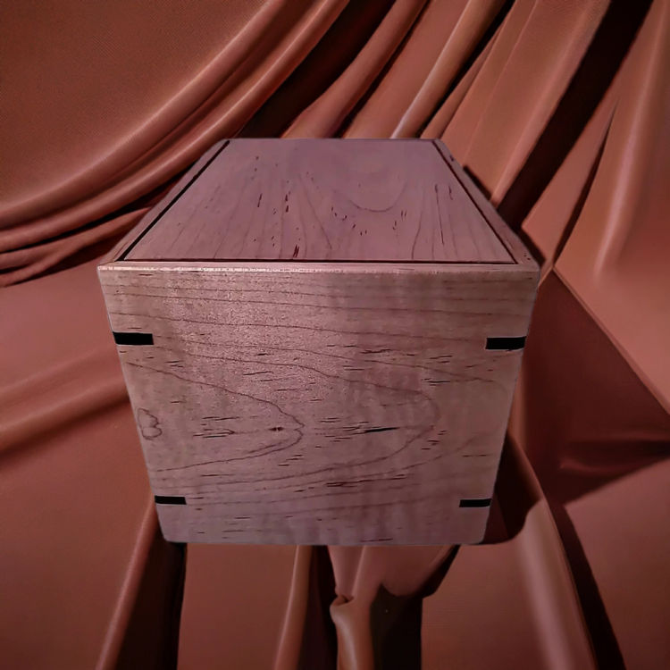 Back view of  Maple Engravable Tribute Urn  with Maple top and Maple sidesperfect for personalization