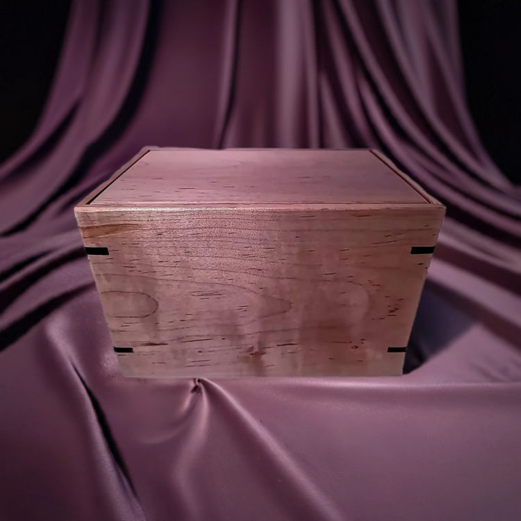 Front and top view of  Maple Engravable Tribute Urn , showcasing its design and customizable engraving area