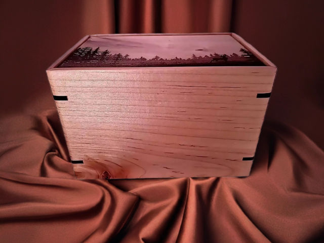 Personalized Medium Maple Urn, 150 ci — one-of-a-kind maple cremation urn No. 502