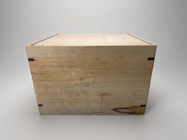 Maple Laser Engraved Cremation Urn, Large 346 cu in — one-of-a-kind maple cremation urn No. 507