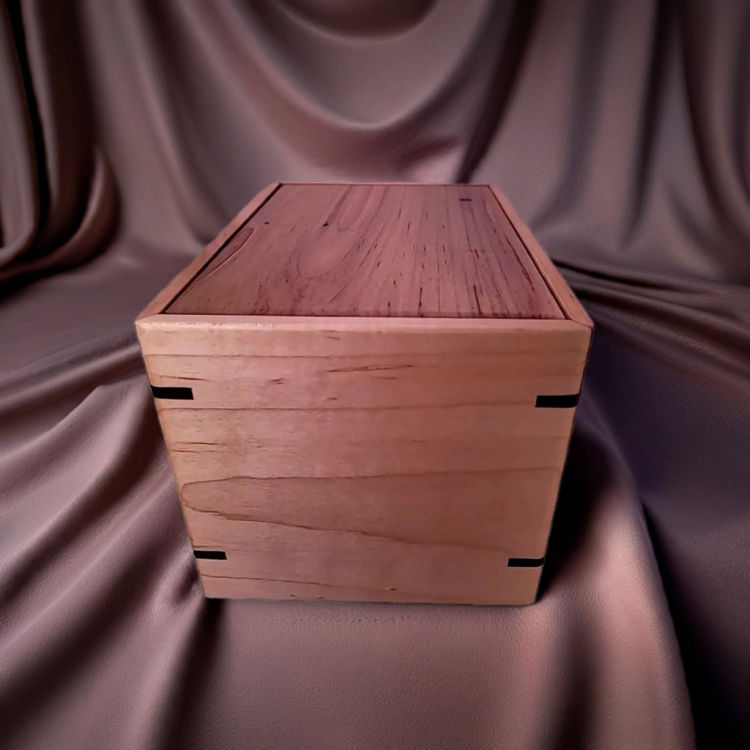 Side view of Maple Keepsake Engravable Urn with an elegant, earth-friendly natural-oil finish