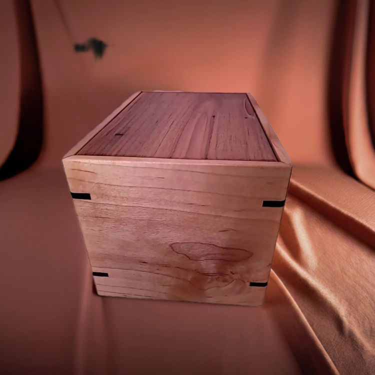 Alternate side view of Maple Keepsake Engravable Urn featuring Maple top and Maple sidesideal for creating a unique memorial