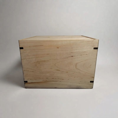 Front and top view of Maple Legacy Urn, showcasing its design and customizable engraving area