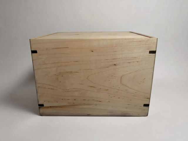 Maple Laser Engraved Cremation Urn, Large 368 cu in — one-of-a-kind maple cremation urn No. 512