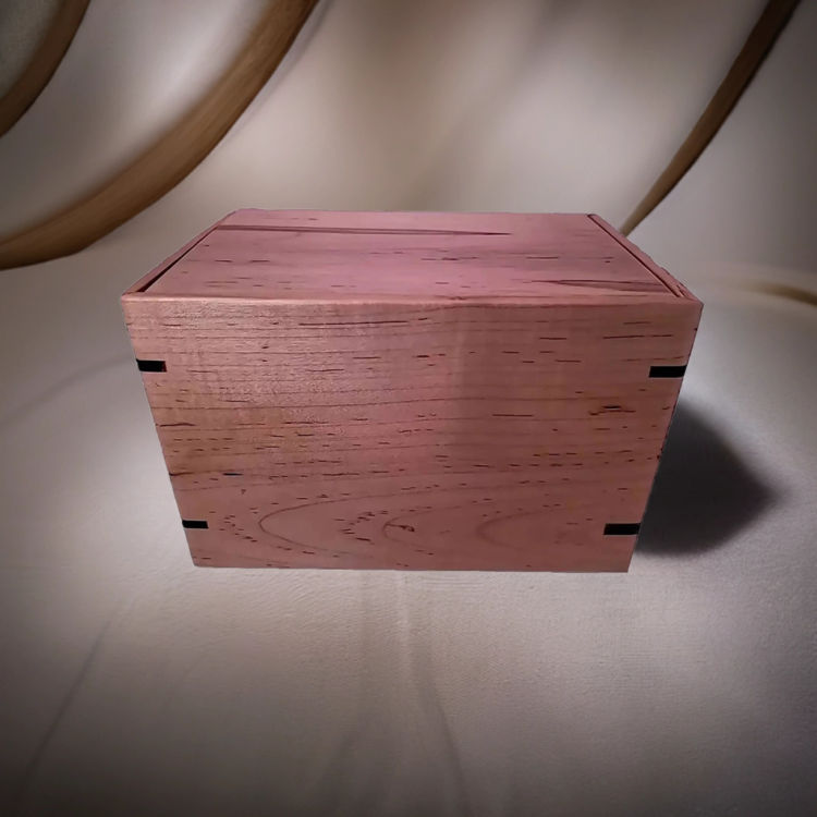 Back view of Maple Memorial Urn with Maple top and Maple sidesperfect for personalization