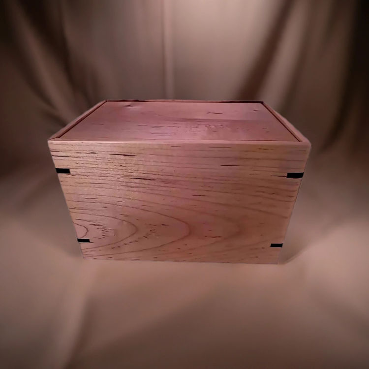 Front and top view of  Maple Personalized Urn , showcasing its design and customizable engraving area
