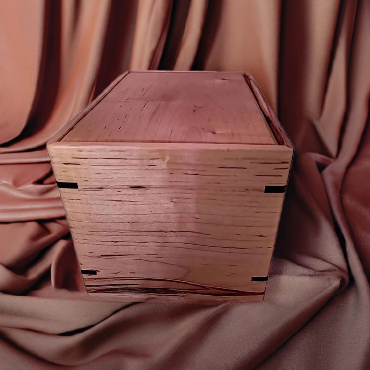 Side view of  Maple Personalized Urn  with an elegant, earth-friendly natural-oil finish