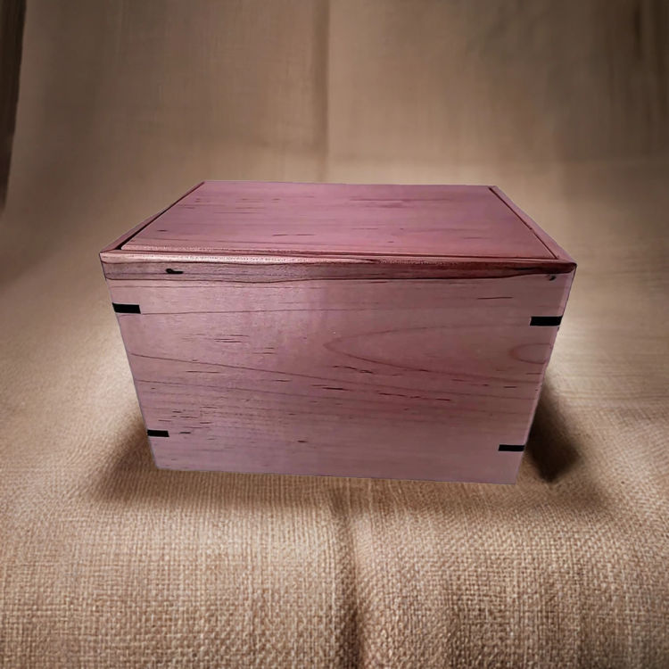 Back view of Minimalist Maple Engravable Urn with Maple top and Maple sidesperfect for personalization