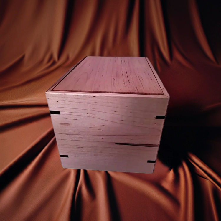 Side view of Minimalist Maple Engravable Urn with an elegant, earth-friendly natural-oil finish
