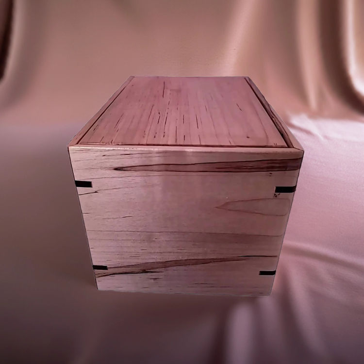 Alternate side view of Minimalist Maple Engravable Urn featuring Maple top and Maple sidesideal for creating a unique memorial
