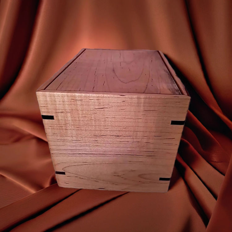 Alternate side view of Natural Maple Engravable Urn featuring Maple top and Maple sidesideal for creating a unique memorial