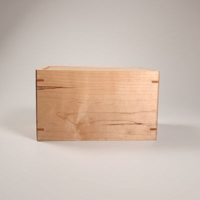 Front and top view of Personalized Large Maple Urn, 323 cu in, showcasing its design and customizable engraving area
