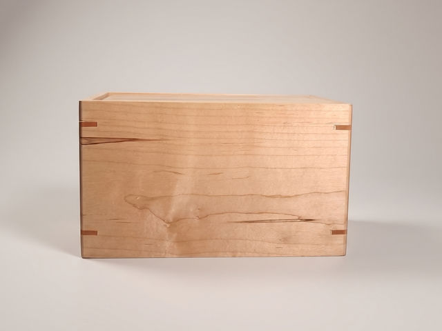 Maple Laser Engraved Cremation Urn, Large 323 cu in — one-of-a-kind maple cremation urn No. 525