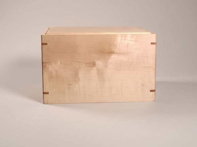 Maple Laser Engraved Cremation Urn, Large 361 cu in — one-of-a-kind maple cremation urn No. 540