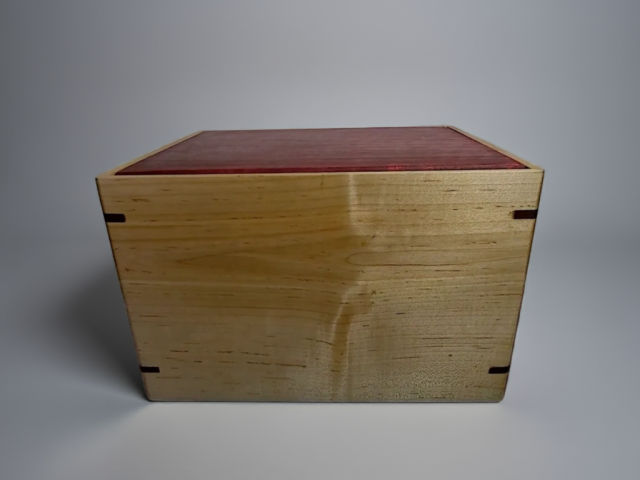 Personalized Large Purpleheart & Maple Urn, 352 ci — one-of-a-kind maple cremation urn No. 517