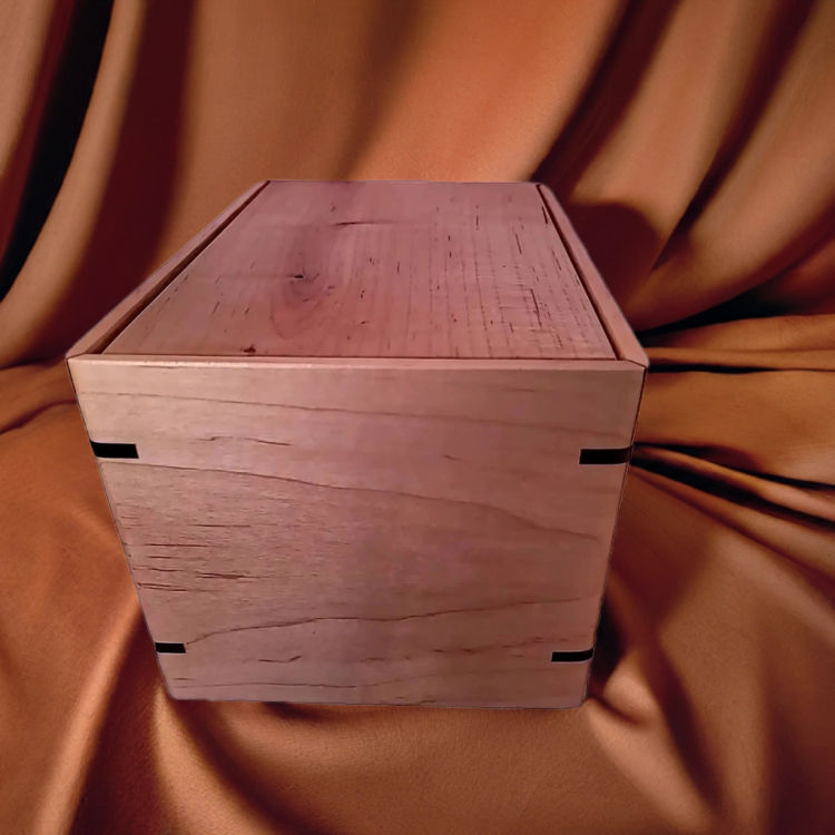 Back view of Simple Maple Memorial Urn with Maple top and Maple sidesperfect for personalization