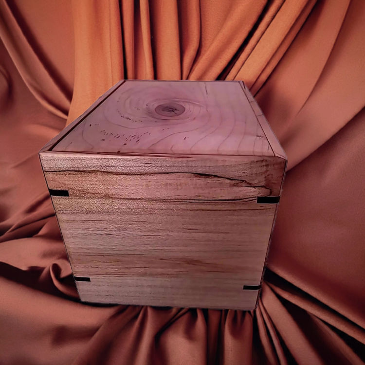 Back view of Solid Maple Engravable Urn with Maple top and Maple sidesperfect for personalization