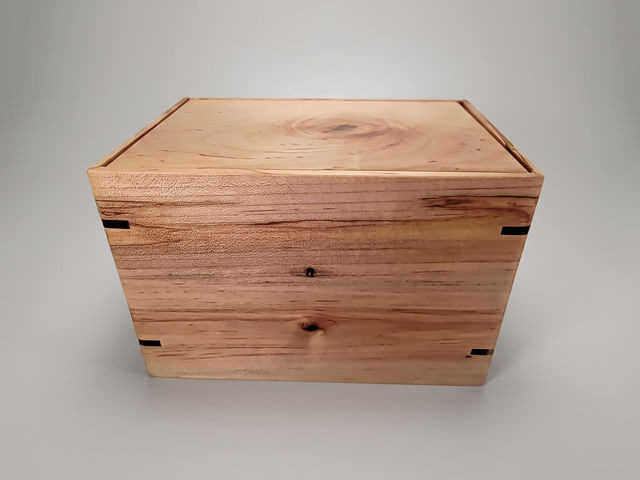 Maple Laser Engraved Cremation Urn, Medium 150 cu in — one-of-a-kind maple cremation urn No. 305