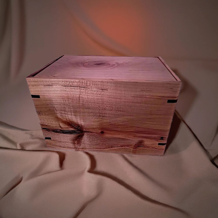 Side view of Solid Maple Engravable Urn with an elegant, earth-friendly natural-oil finish