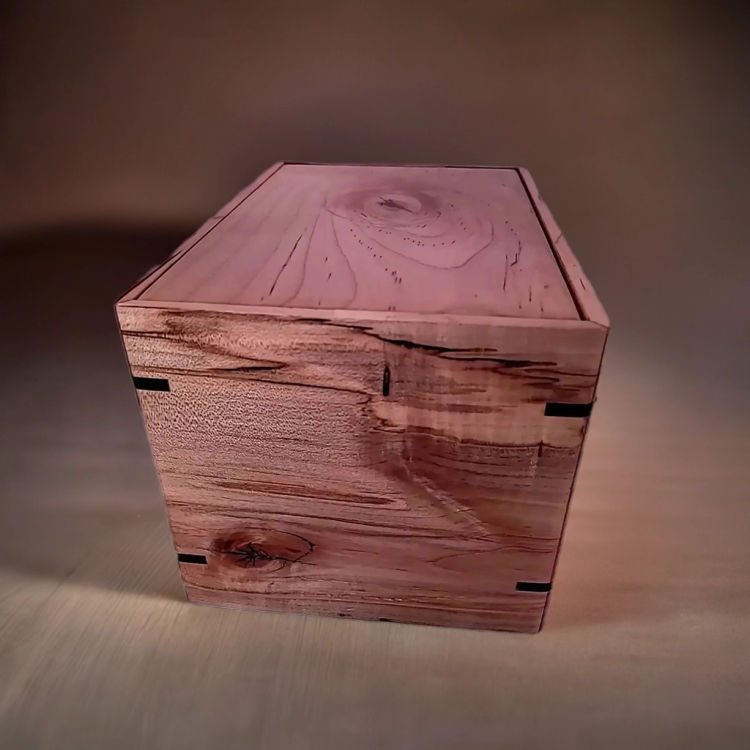Alternate side view of Solid Maple Engravable Urn featuring Maple top and Maple sidesideal for creating a unique memorial