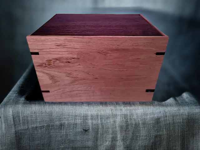 Personalized Medium Walnut & Hickory Urn, 150 ci — one-of-a-kind walnut cremation urn No. 205