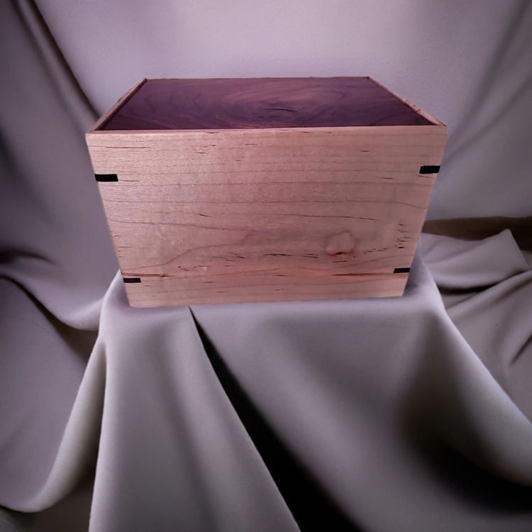 Side view of Walnut & Maple Eternal Urn with an elegant, earth-friendly natural-oil finish