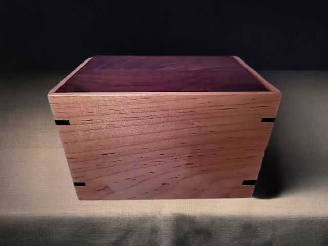Personalized Medium Walnut & Maple Urn, 150 ci — one-of-a-kind walnut cremation urn No. 210