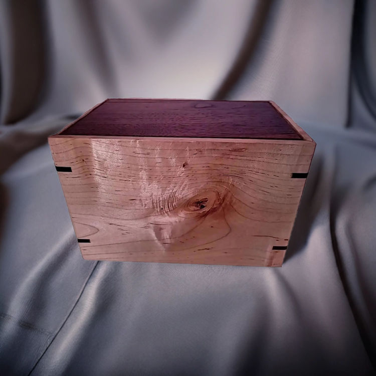 Back view of Walnut & Maple Lasting Memory Urn with Walnut top and Maple sidesperfect for personalization