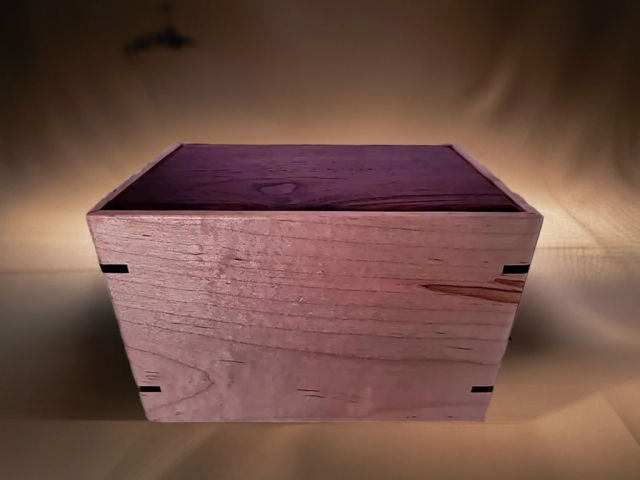 Personalized Medium Walnut & Maple Urn, 150 ci — one-of-a-kind walnut cremation urn No. 306