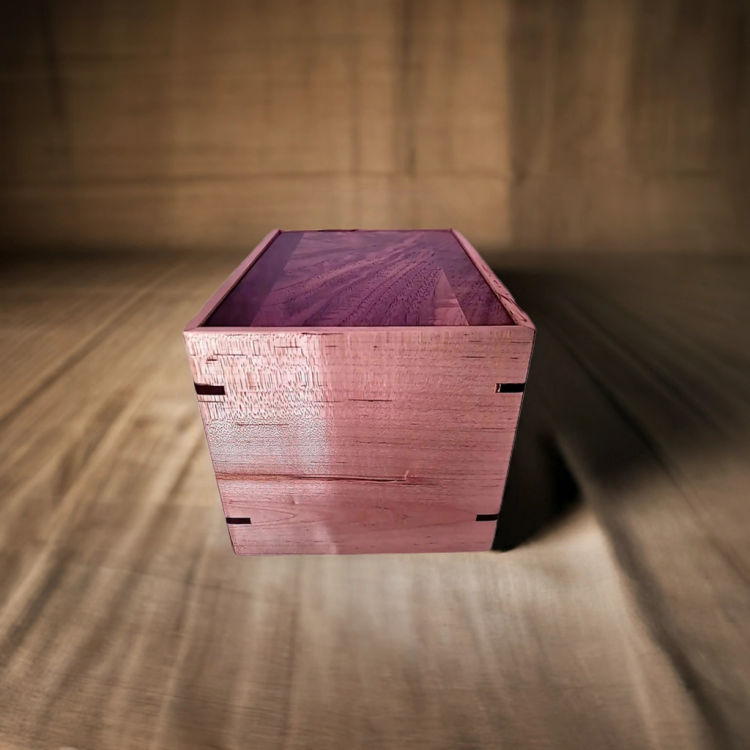Alternate side view of  Walnut and Maple Timeless Urn  featuring Walnut top and Maple sidesideal for creating a unique memorial
