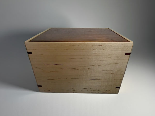 Personalized Companion Walnut & Maple Urn, 409 ci — one-of-a-kind walnut cremation urn No. 510