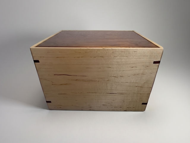 Walnut & Maple Laser Engraved Companion Cremation Urn, 409 cu in — one-of-a-kind walnut cremation urn No. 510
