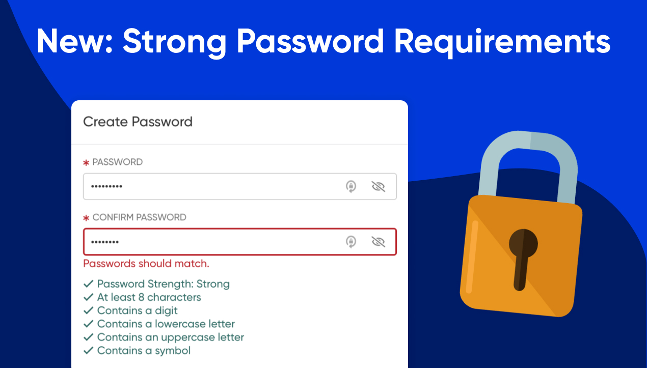 Strong password requirements